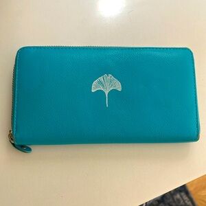 Ginko Leaf Turquoise Wallet, Never used